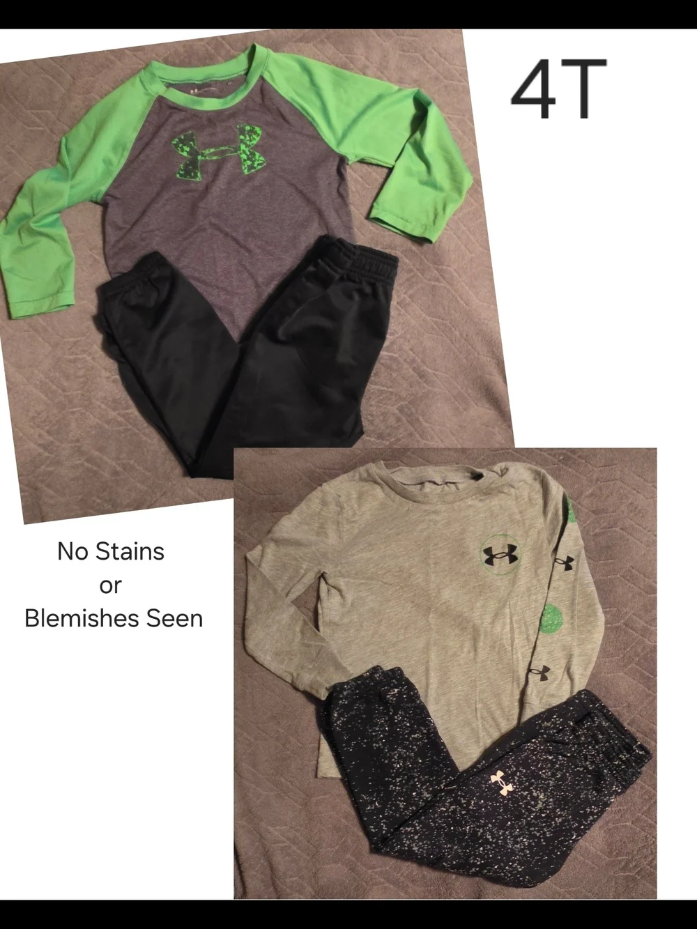 Under Armour Kids 2-Piece Active Sets in Gray & Green